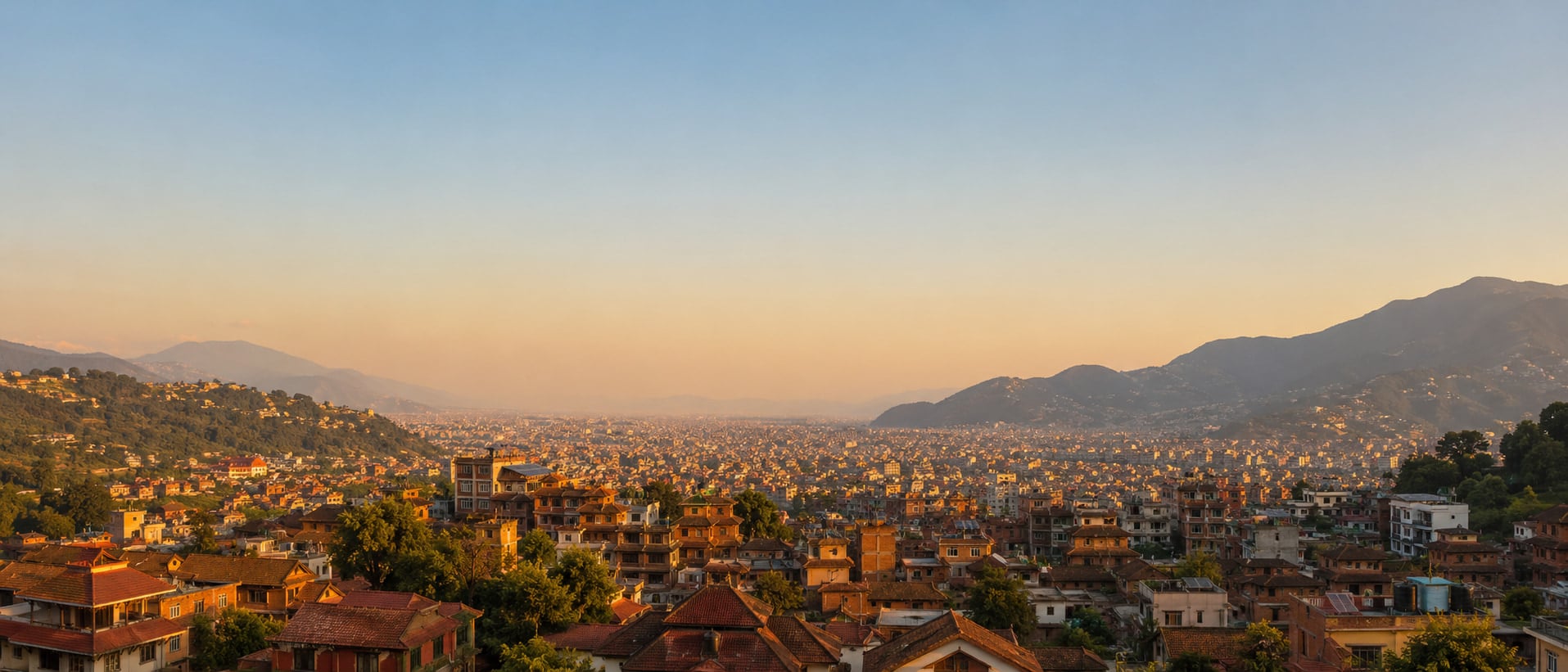 Kathmandu Valley at golden hour
